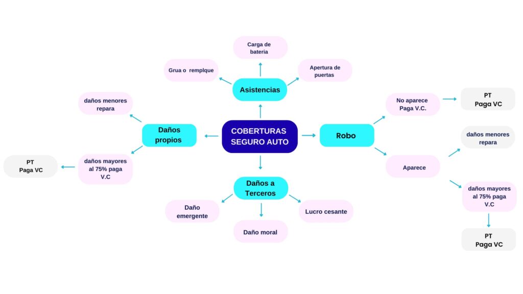 mapa mental coberturas seguro auto