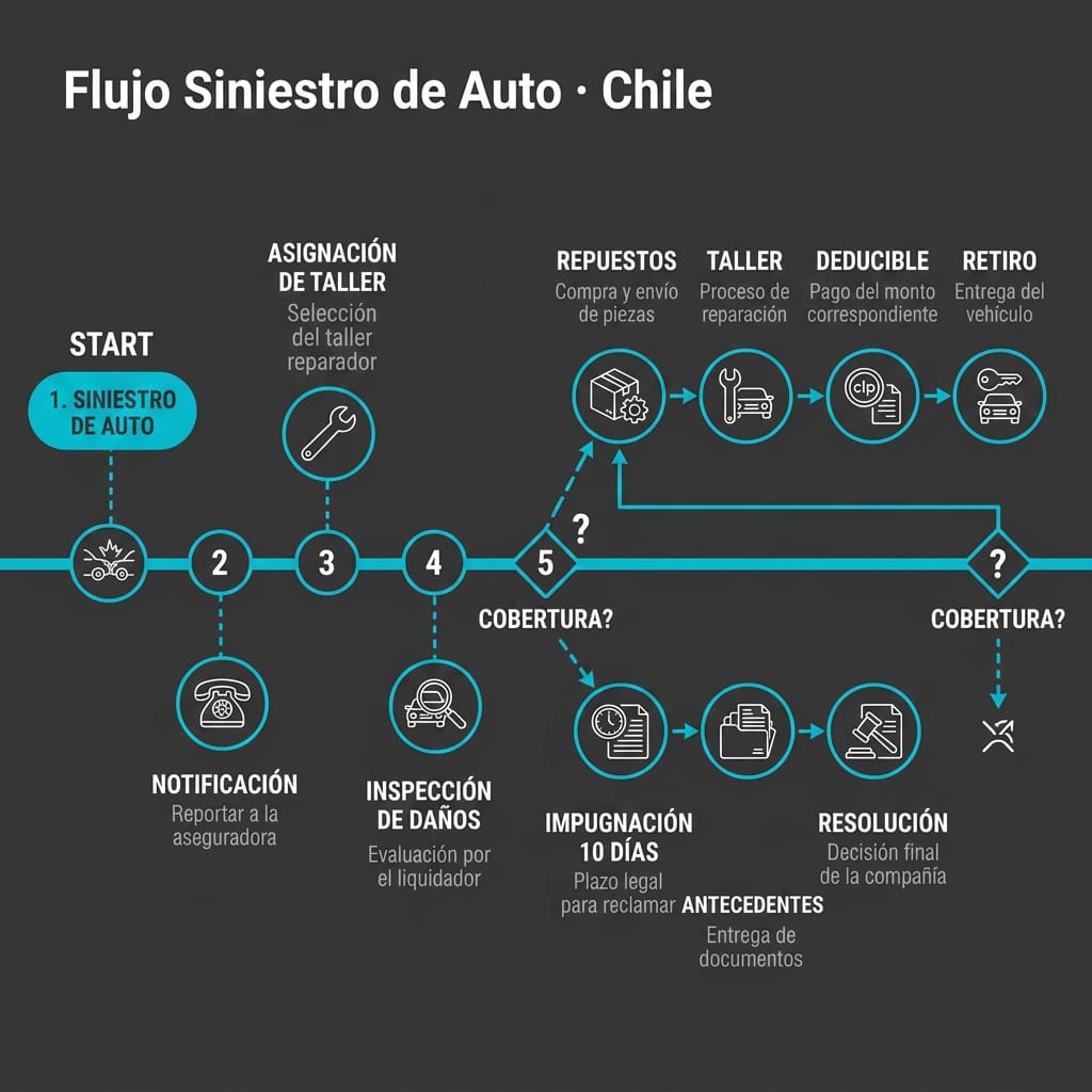 Proceso de reparación de vehículo tras siniestro